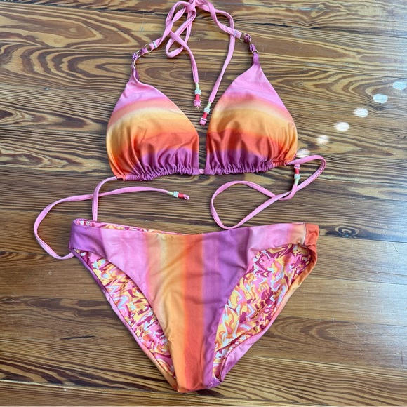 Maaji Sunrise Dye Bikini Large Top  Medium Bottoms - Picture 1 of 10
